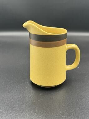 Vintage Arrow Stone Pottery Creamer – Apache Gold Glaze – 5” Tall